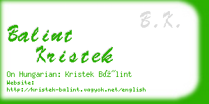 balint kristek business card